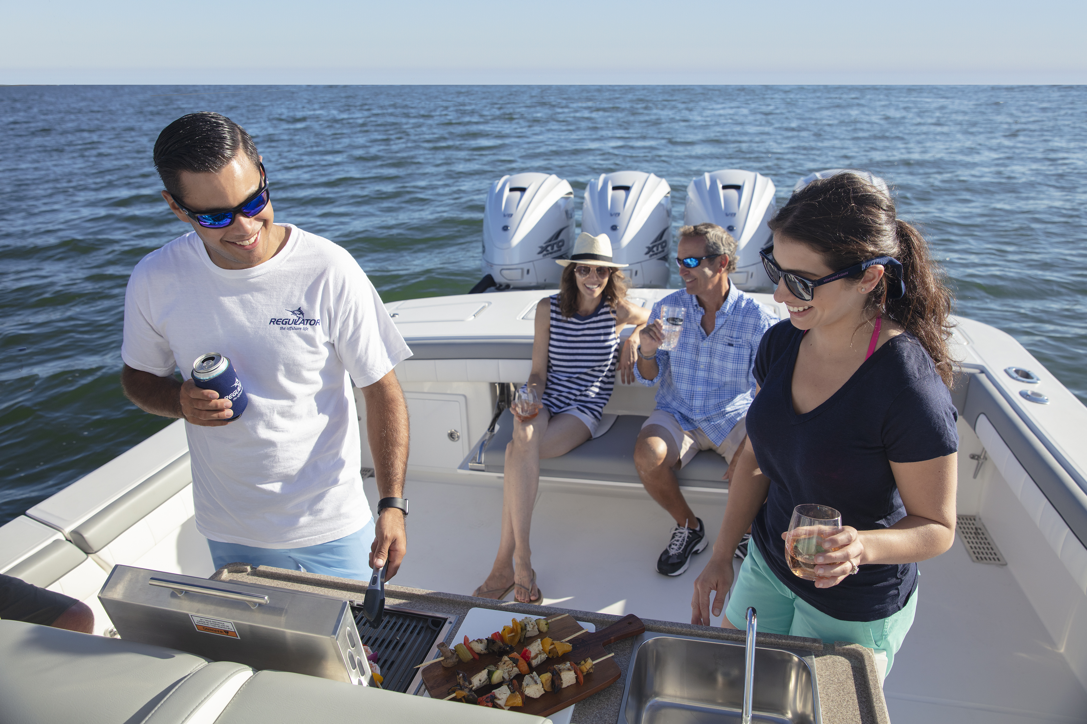 Home Built For Entertaining 41 Regulator Center Console Cockpit Seating Grill Couples